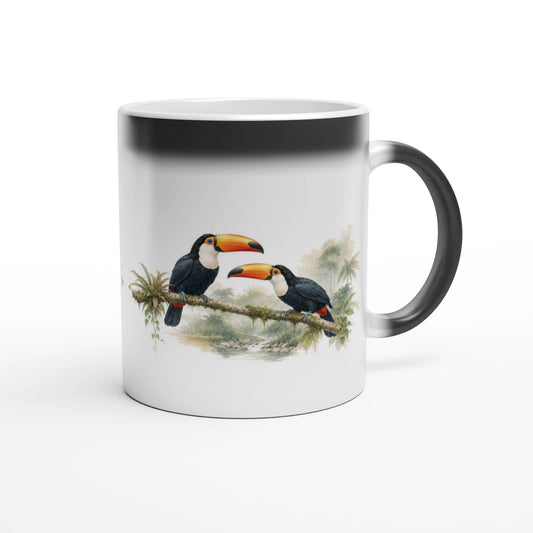 Magisches Tassendesign aus der Still Branch Birds Kollektion mit exotischen Vögeln
