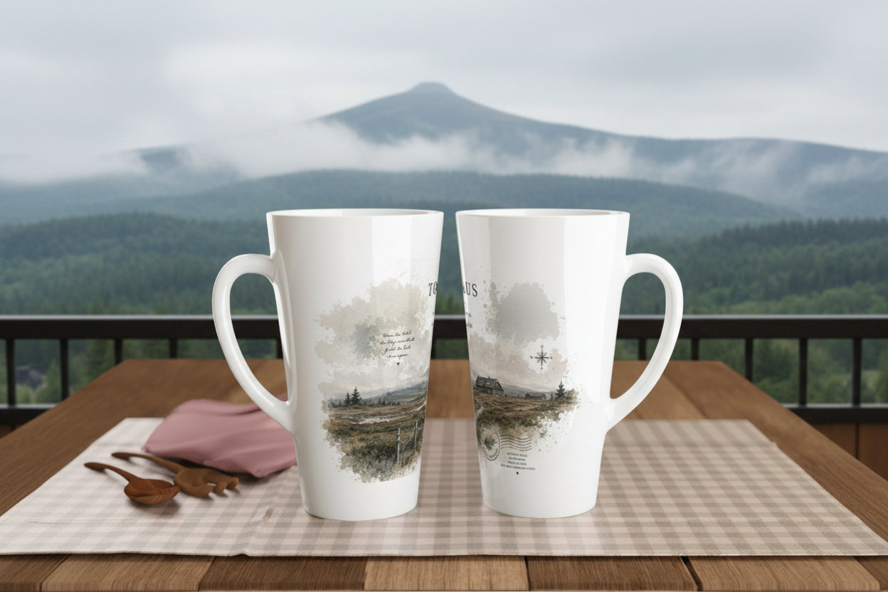 Torfhaus Latte Tasse 440 ml – Harz Landschaft & Brockenblick