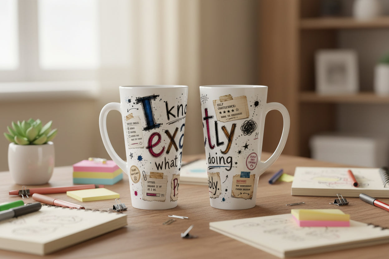 Kreative Illustration mit bunten Buchstaben, Skizzen und Papiercollage Elementen