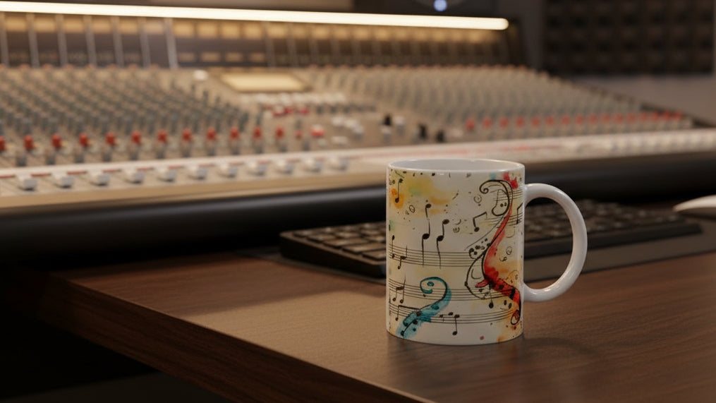 Geschenk für Musiker mit zeitlosem Musikmotiv und hochwertigem Druck