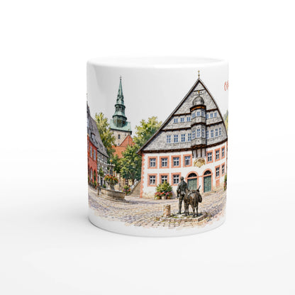 Osterode Keramiktasse als Geschenkidee für Harzliebhaber, Heimatverbundene, Reisende und Freunde historischer deutscher Stadtillustrationen