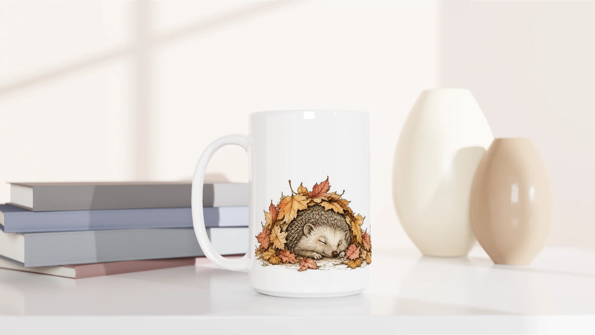 Personalisierbare Igel Tasse mit frei gestaltbarer längerer Textzeile für einen persönlichen Spruch, Wunsch, Vers oder eine Widmung.