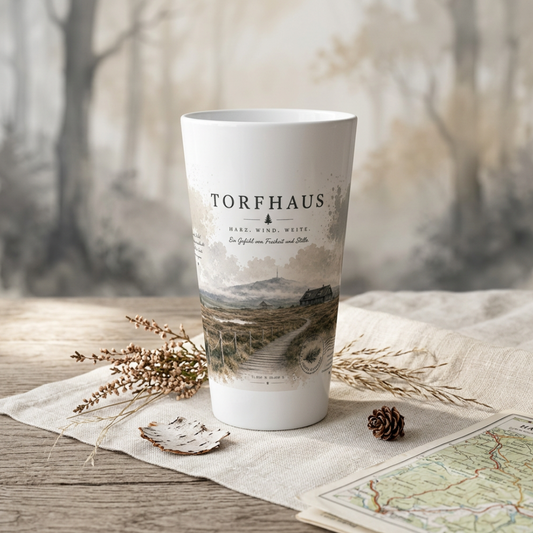 Torfhaus Latte Tasse 440 ml – Harz Landschaft & Brockenblick