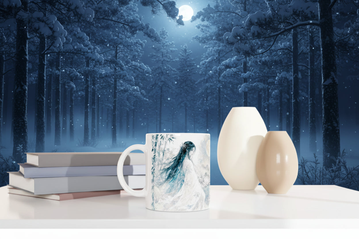 Aquarellmotiv inspiriert von alten japanischen Legenden
