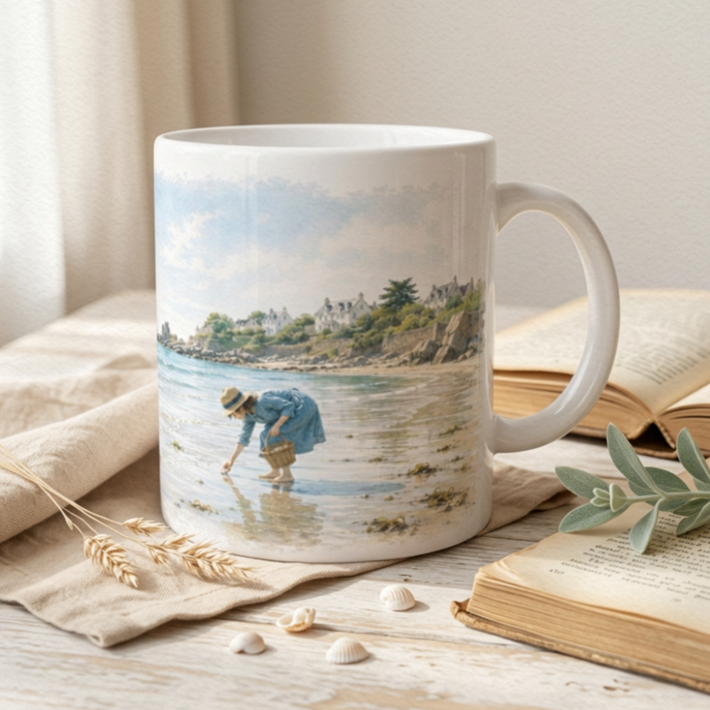 Bretagne Tasse als Geschenk für Meerliebhaber, Frankreich-Fans und Strandspaziergänger.