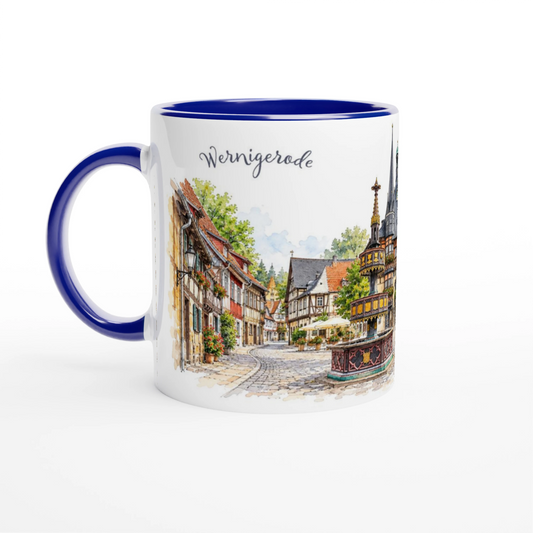Wernigerode Keramiktasse als Geschenkidee für Harzliebhaber, Eisenbahnfreunde, Heimatverbundene und Fans historischer Fachwerkstädte