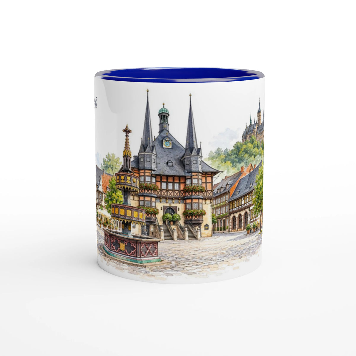 Wernigerode Keramiktasse als Geschenkidee für Harzliebhaber, Eisenbahnfreunde, Heimatverbundene und Fans historischer Fachwerkstädte