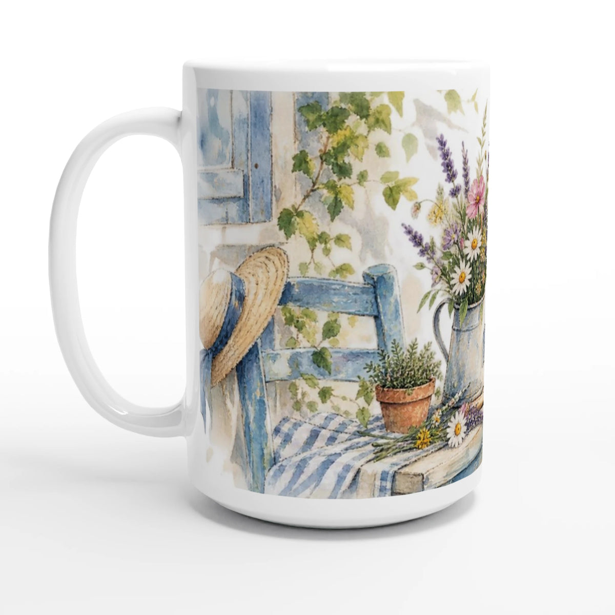 Personalisierte Keramiktasse zum Geburtstag mit Wunschgarten-Motiv, individuellem Namen und angepasster Alterszahl als persönliche Geschenkidee.
