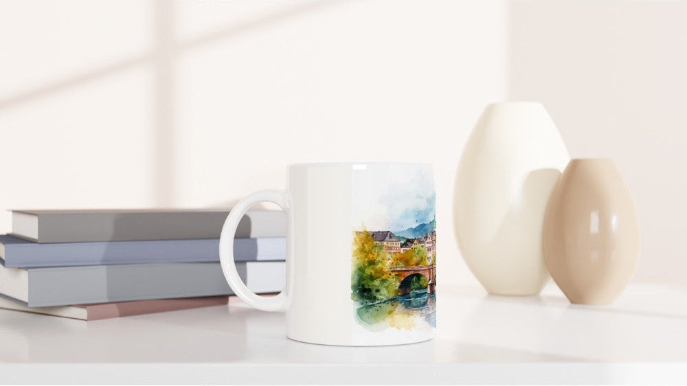 Heidelberg Souvenir Tasse 330 ml als künstlerische Reiseerinnerung an die romantische Stadt am Neckar