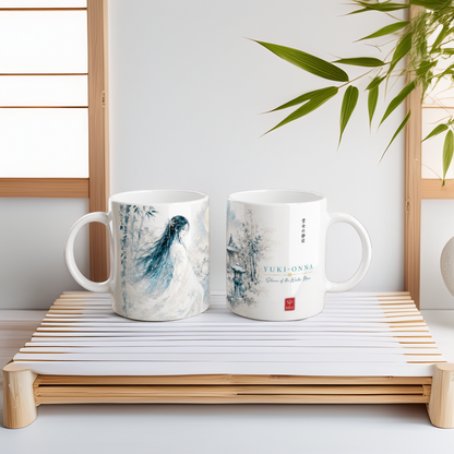 Ruhiges Japan Design mit Schnee und sanften Blautönen