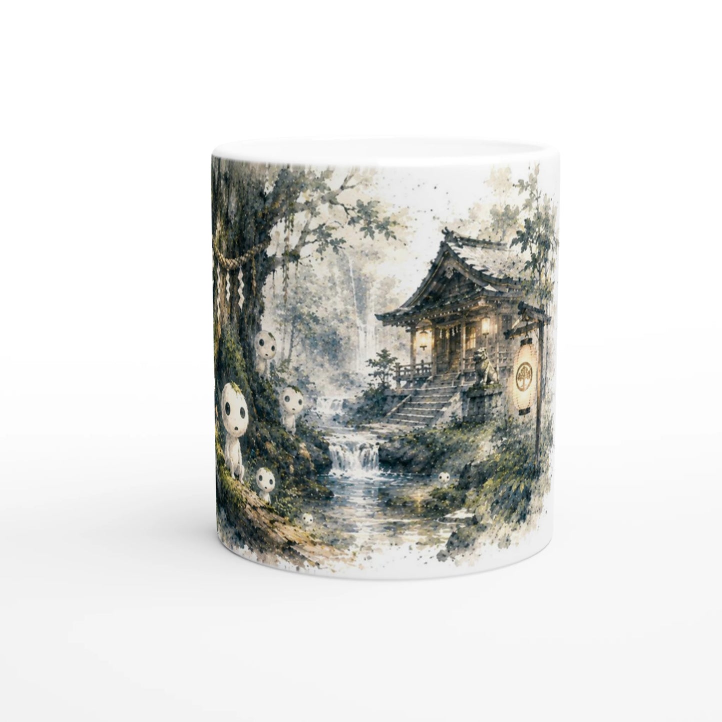 Mystische Wald Illustration mit Baumgeistern und Naturdetails