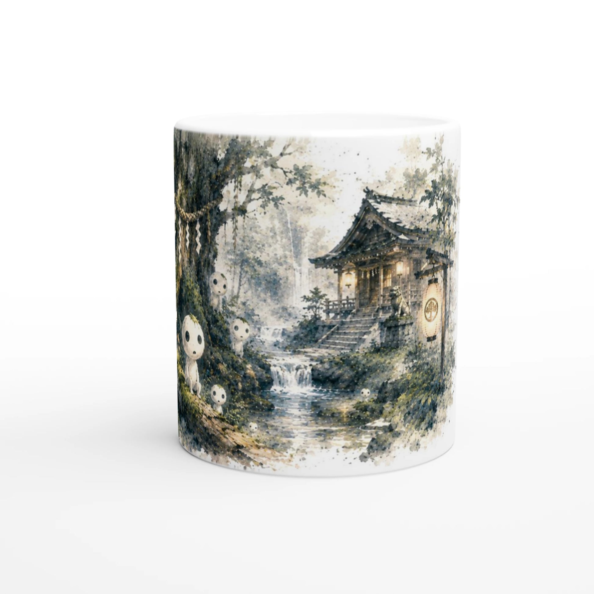 Mystische Wald Illustration mit Baumgeistern und Naturdetails