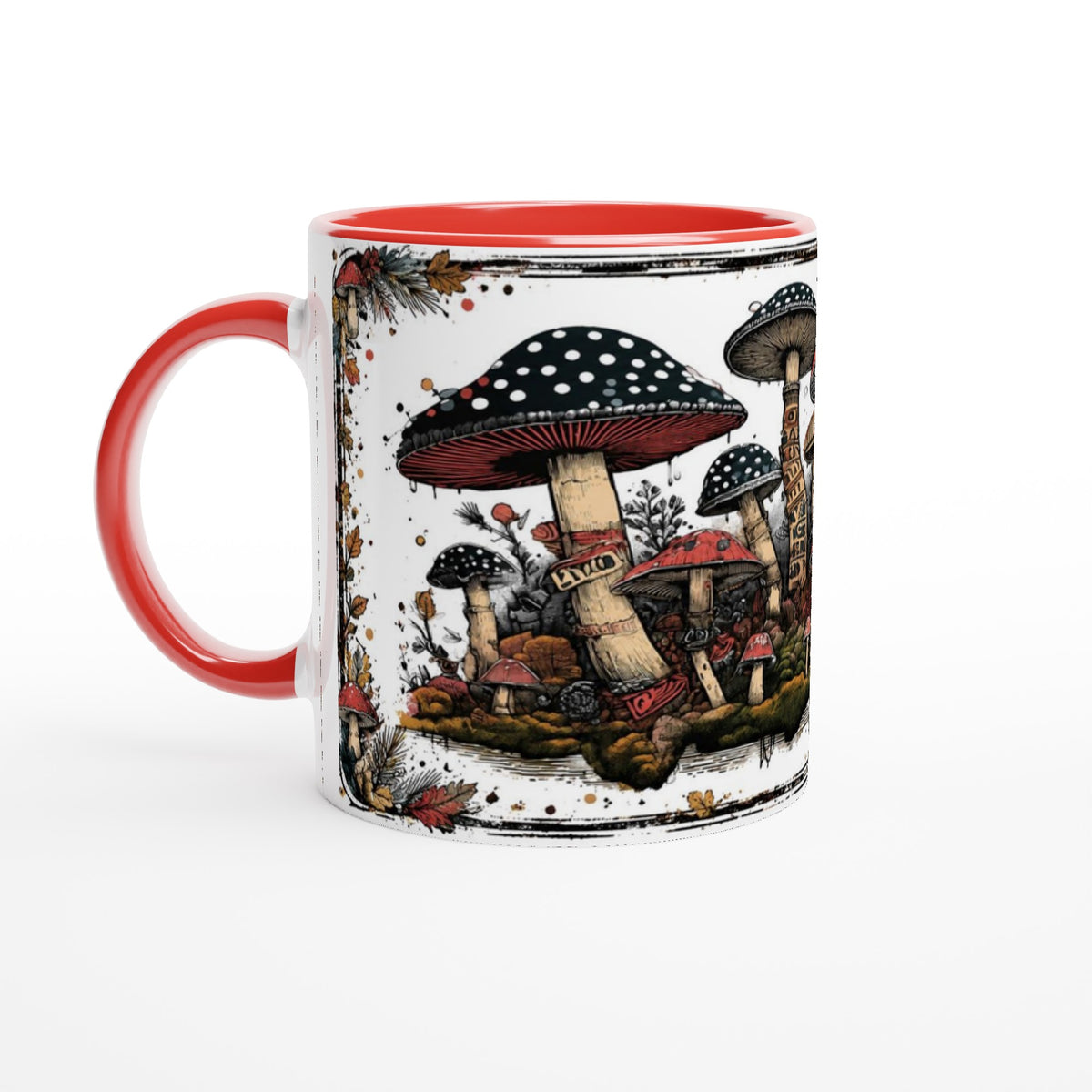 Waldpilz-Keramiktasse als Geschenk für Pilzsammler, Waldspaziergänger und Naturfreunde. Das Fliegenpilzmotiv erinnert an klassische Naturillustrationen.