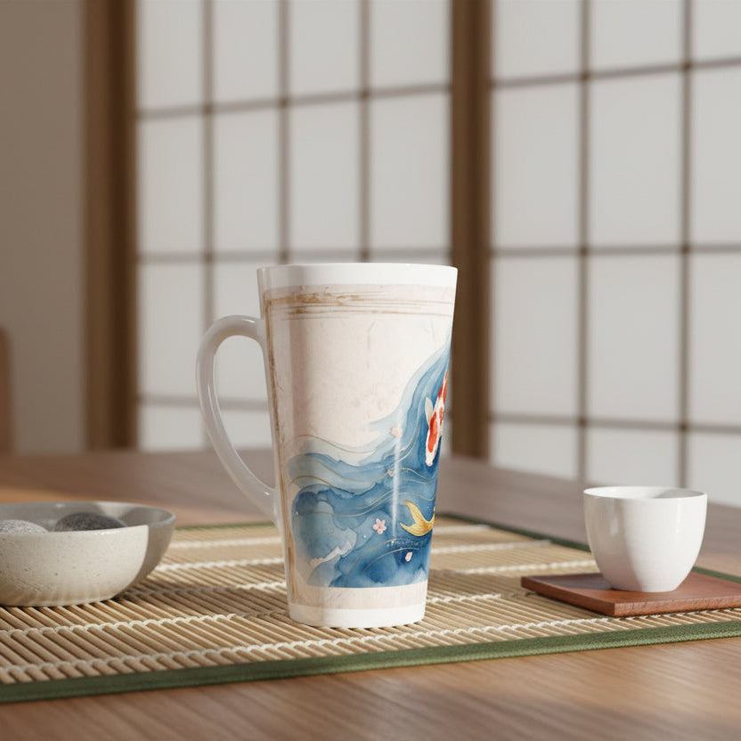 Japan Koi Tasse 440 ml mit zwei Koi Fischen, blauem Wasserdesign und japanisch inspirierter Gestaltung