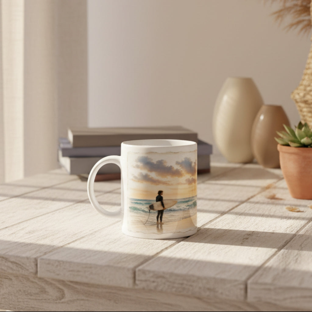 Geschenkidee für Meerliebhaber mit Strandmotiv und ruhiger Küstenillustration