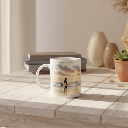 Geschenkidee für Meerliebhaber mit Strandmotiv und ruhiger Küstenillustration