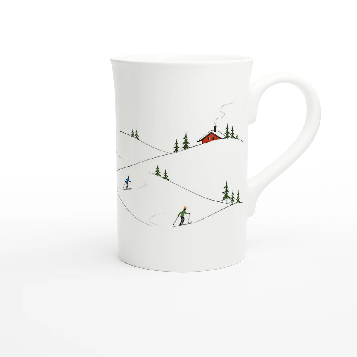 Porcelain Mug 295 ml – Winter Landscape with Skiers