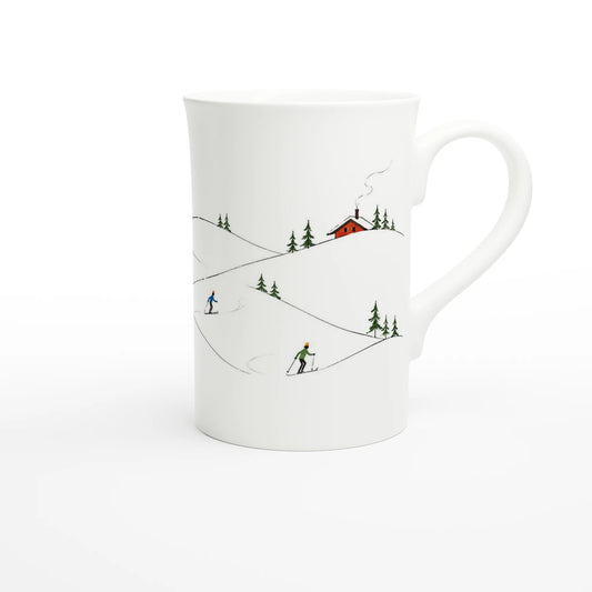 Porcelain Mug 295 ml – Winter Landscape with Skiers