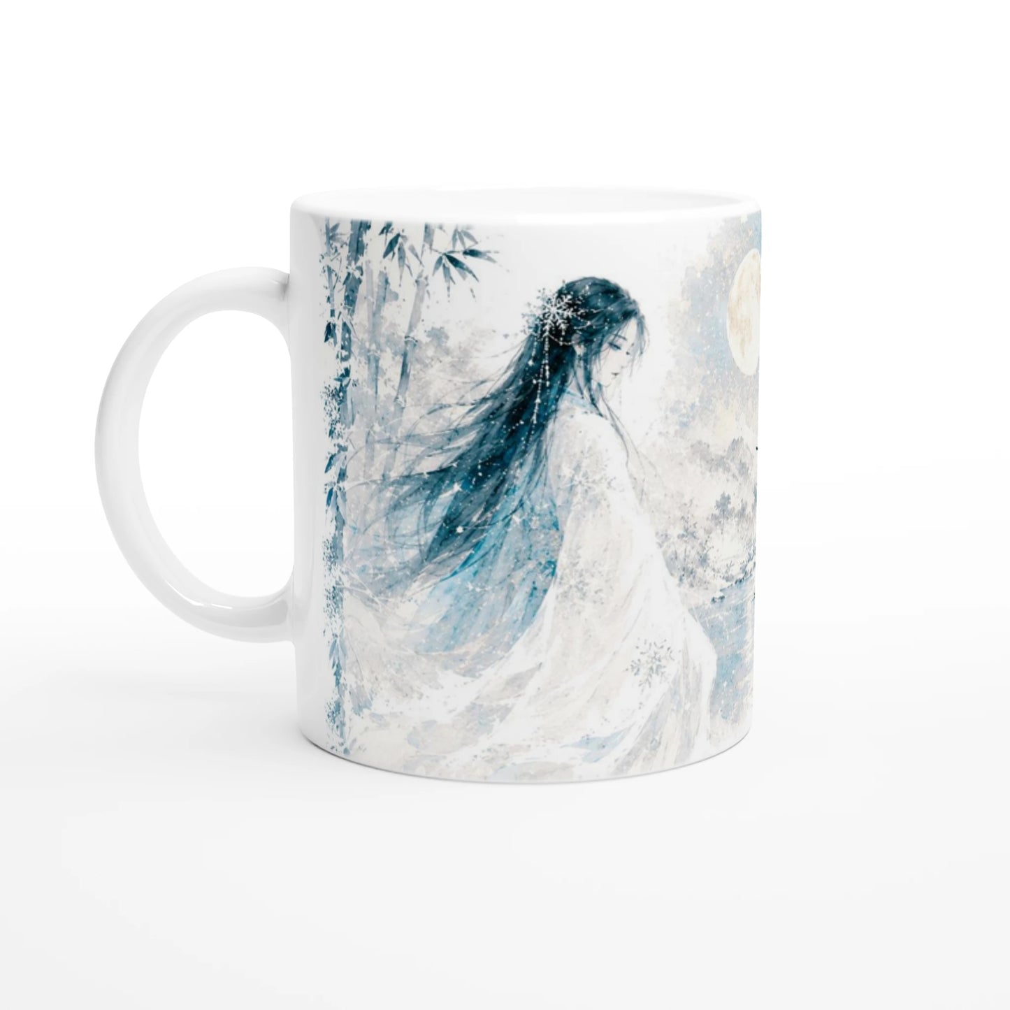 Yuki-Onna Tasse mit japanischer Schneefrau im Aquarellstil