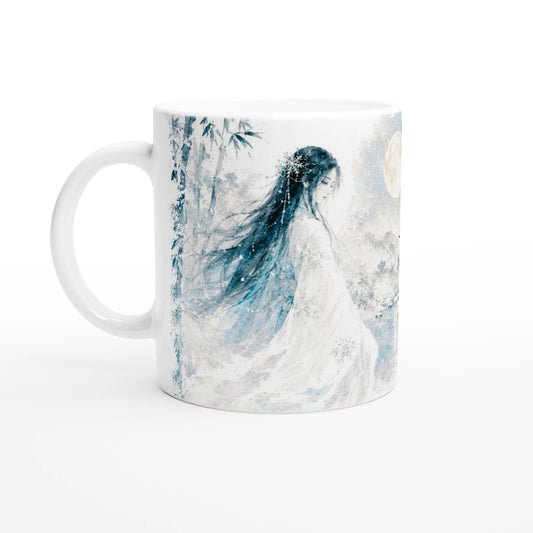 Yuki-Onna Tasse mit japanischer Schneefrau im Aquarellstil