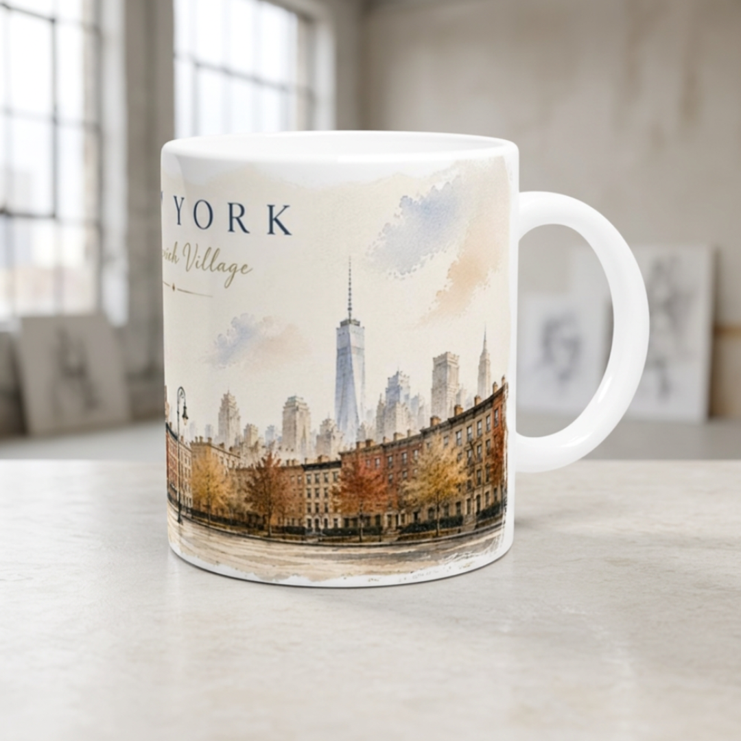 New York Keramiktasse 330 ml mit Manhattan Stadtillustration