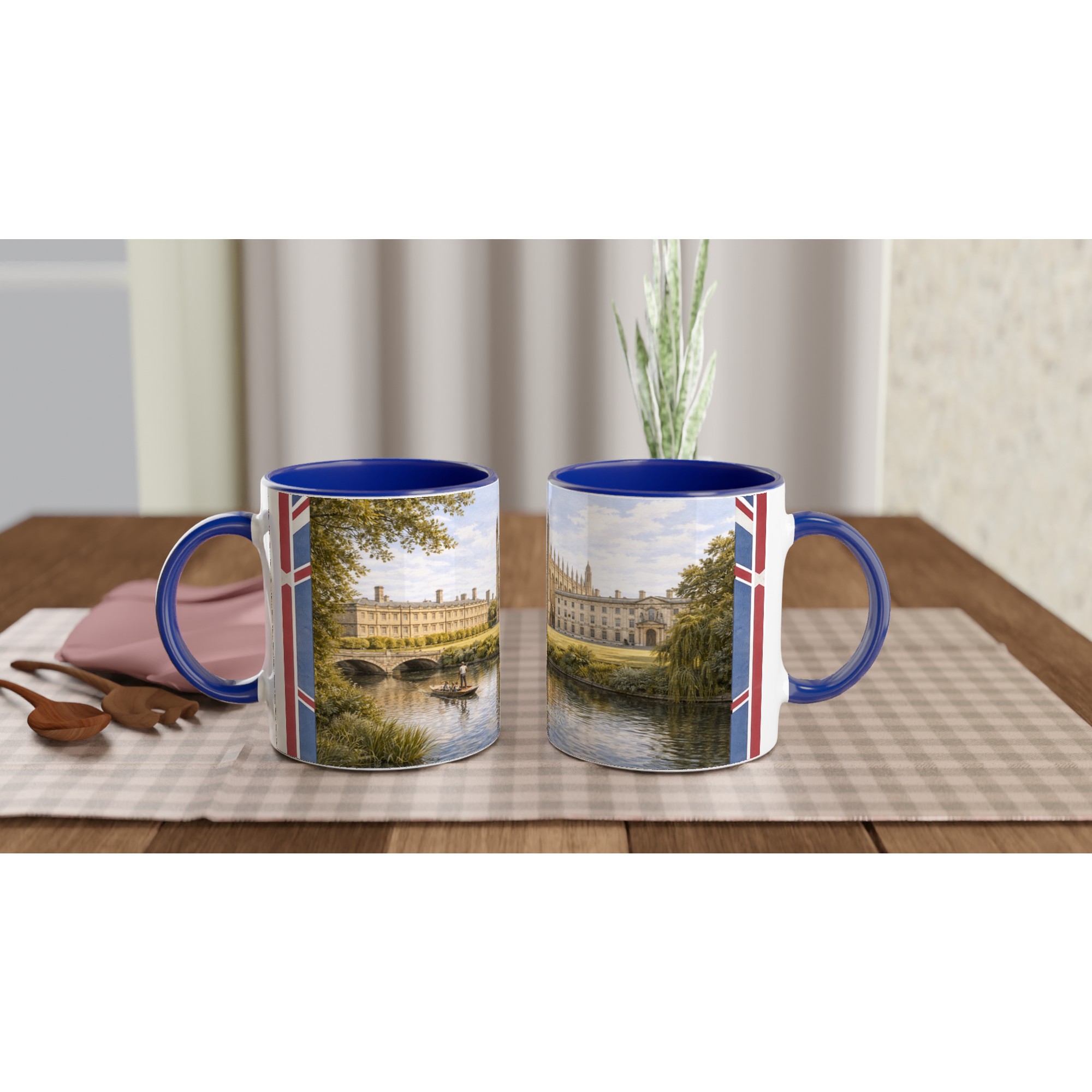 Cambridge Aquarell Tasse 330 ml aus der Serie English City Portraits mit Colleges, River Cam, Altstadt und dezenten England-Flaggenelementen Cambridge Aquarell Tasse 330 ml aus der Serie English City Portraits mit Colleges, River Cam, Altstadt und dezenten England-Flaggenelementen