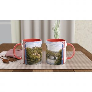 Durham Aquarell Tasse 0,33 l mit handillustrierter englischer Stadtansicht, Flusslandschaft und historischer Architektur