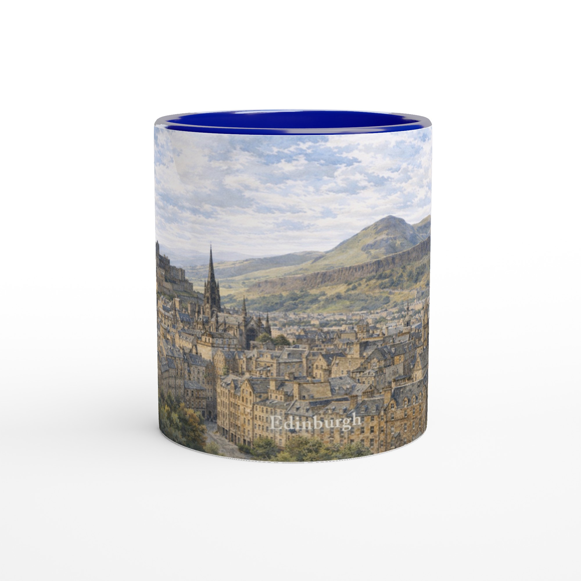 Edinburgh Aquarell Tasse 330 ml aus der Serie British City Portraits mit Castle, Altstadt, Kirchtürmen, Hügeln und dezenten schottischen Flaggenelementen Edinburgh Aquarell Tasse 330 ml aus der Serie British City Portraits mit Castle, Altstadt, Kirchtürmen, Hügeln und dezenten schottischen Flaggenelementen