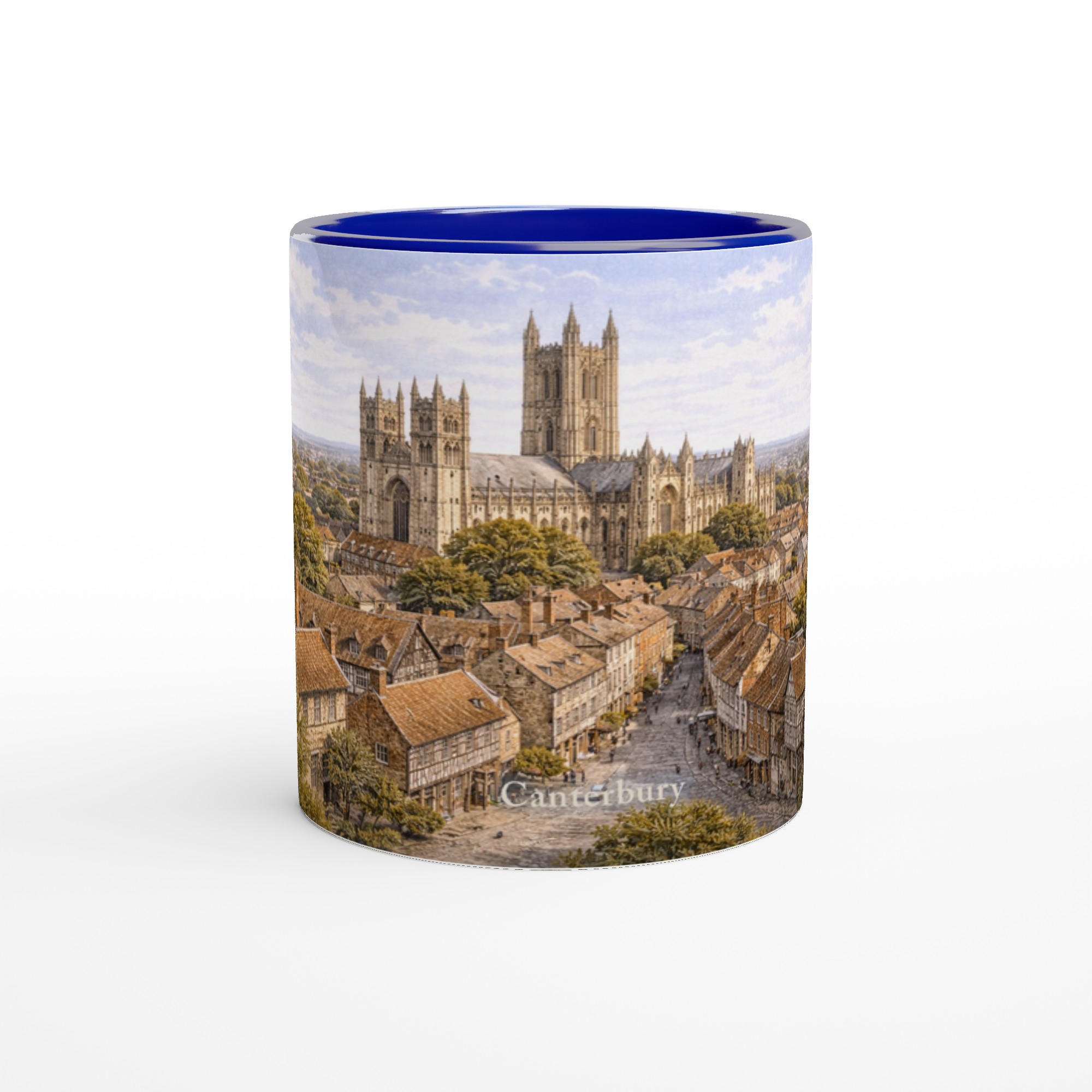 York Aquarell Tasse 330 ml aus der Serie English City Portraits mit Stadtmauer, Altstadt, York Minster und dezenten England-Flaggenelementen York Aquarell Tasse 330 ml aus der Serie English City Portraits mit Stadtmauer, Altstadt, York Minster und dezenten England-Flaggenelementen