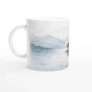 Lago Maggiore Tasse 330ml mit italienischer Villa, Zypressen und ruhiger Seelandschaft als Rundumgrafik