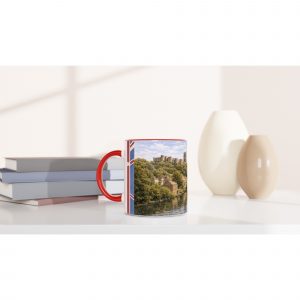 Durham Aquarell Tasse 0,33 l mit handillustrierter englischer Stadtansicht, Flusslandschaft und historischer Architektur