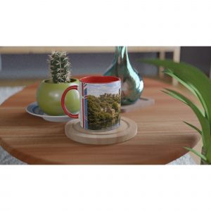 Durham Aquarell Tasse 0,33 l mit handillustrierter englischer Stadtansicht, Flusslandschaft und historischer Architektur