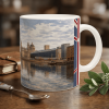 Liverpool Aquarell Tasse 330 ml aus der Serie English City Portraits mit Waterfront, Albert Dock, Skyline und dezenten England-Flaggenelementen