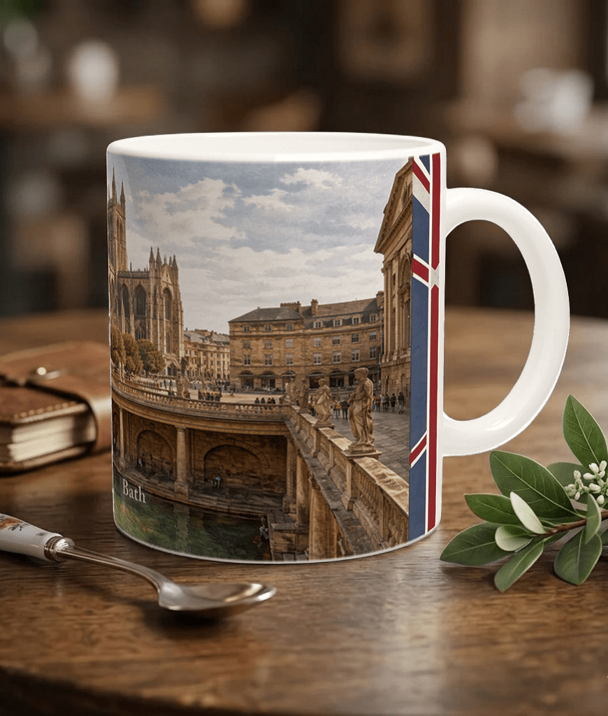 York Aquarell Tasse 330 ml aus der Serie English City Portraits mit Stadtmauer, Altstadt, York Minster und dezenten England-Flaggenelementen York Aquarell Tasse 330 ml aus der Serie English City Portraits mit Stadtmauer, Altstadt, York Minster und dezenten England-Flaggenelementen