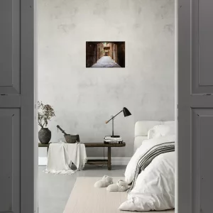 Siena Leinwandbild 60x40 mit historischer Altstadtgasse, Backsteinmauern und Foto von Görgen J Manns