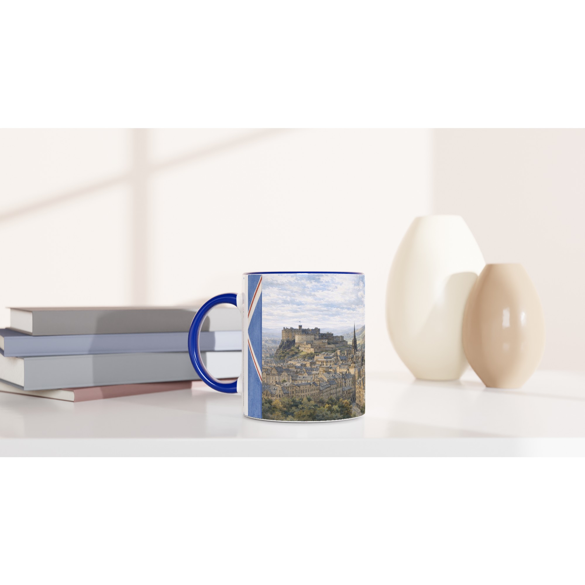 Edinburgh Aquarell Tasse 330 ml aus der Serie British City Portraits mit Castle, Altstadt, Kirchtürmen, Hügeln und dezenten schottischen Flaggenelementen Edinburgh Aquarell Tasse 330 ml aus der Serie British City Portraits mit Castle, Altstadt, Kirchtürmen, Hügeln und dezenten schottischen Flaggenelementen