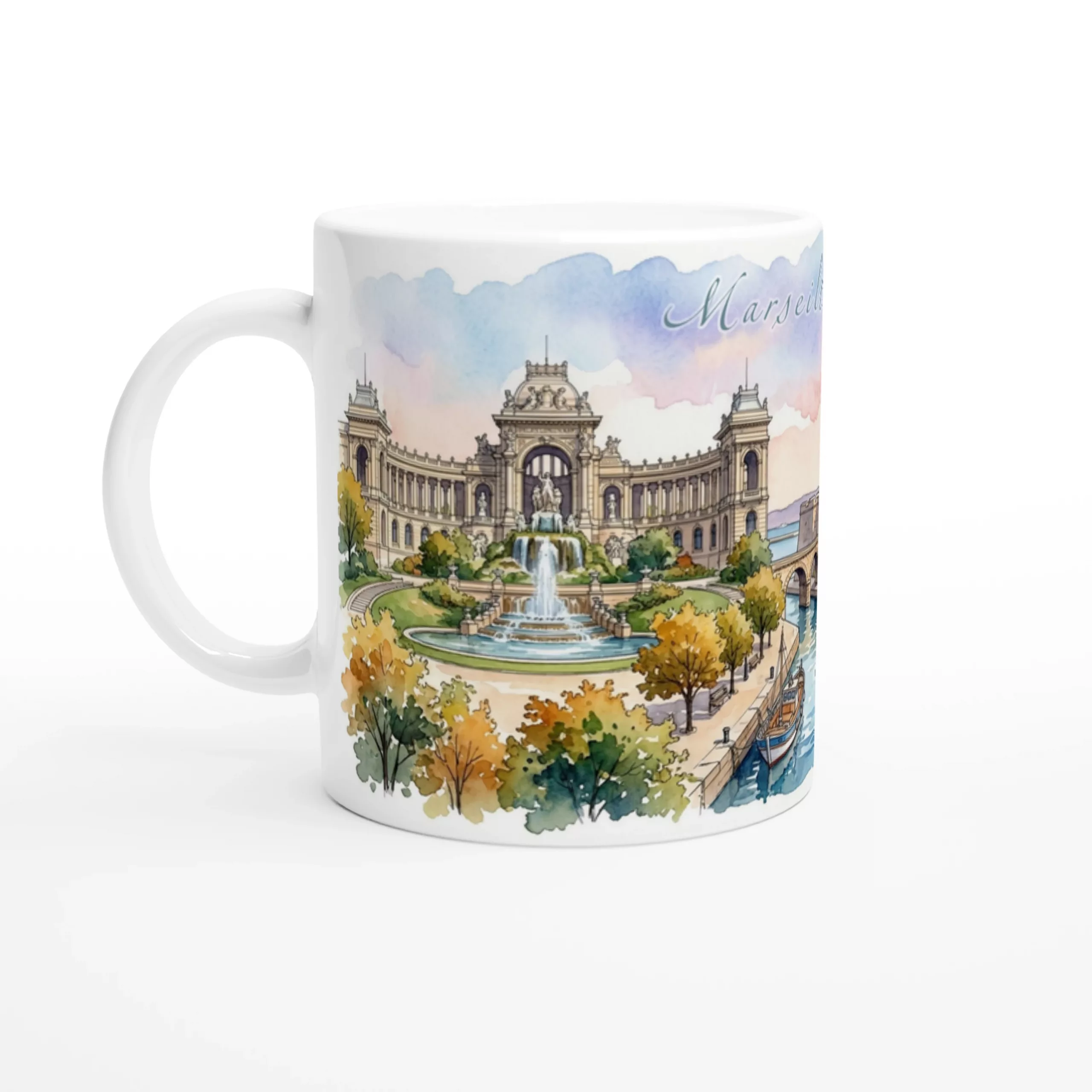 Ihre Marseille Tasse 330 ml bringt mediterranes Hafenlicht mit Wasser, Architektur und südfranzösischer Ruhe auf den Tisch. Ihre Marseille Tasse 330 ml bringt mediterranes Hafenlicht mit Wasser, Architektur und südfranzösischer Ruhe auf den Tisch.