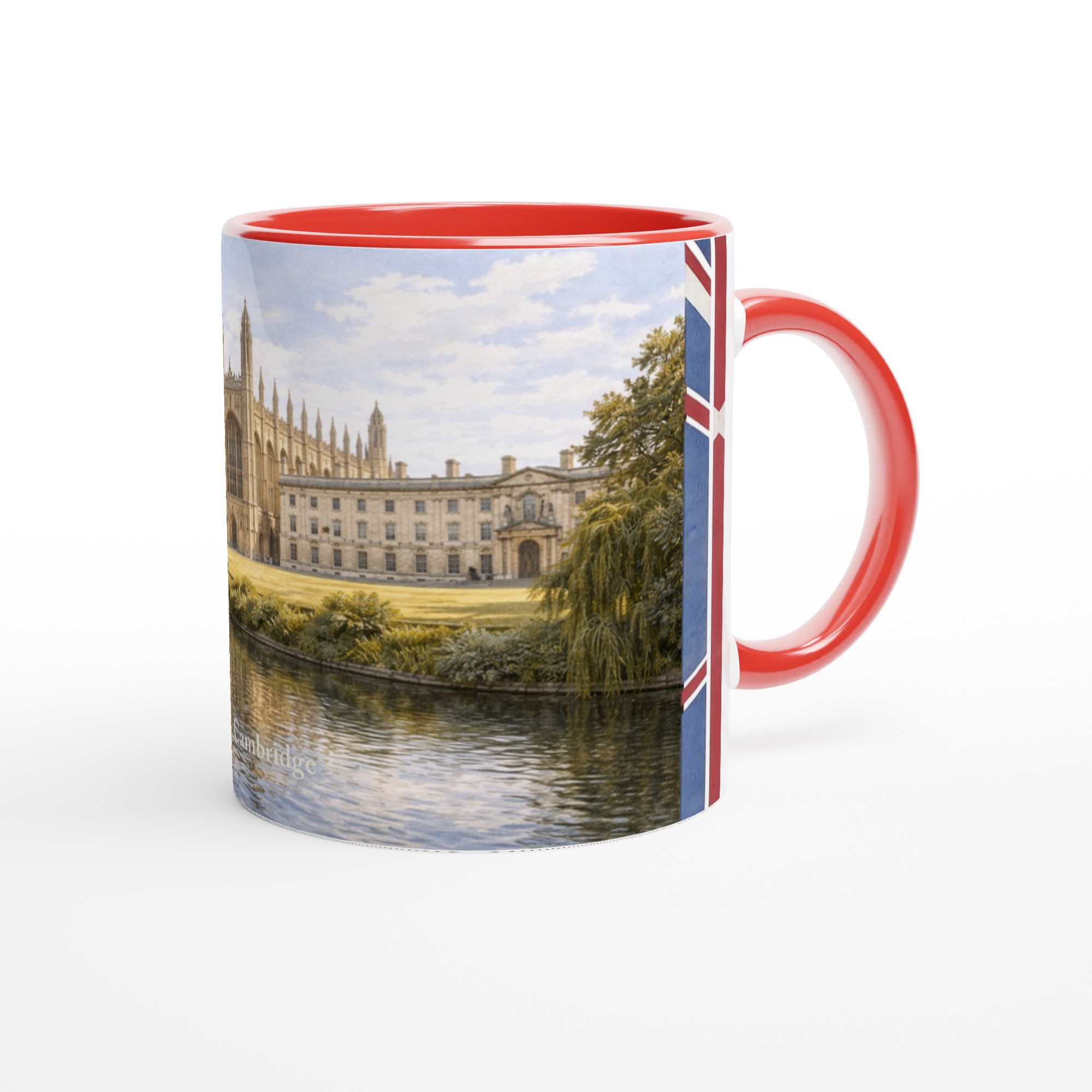 Cambridge Aquarell Tasse 330 ml aus der Serie English City Portraits mit Colleges, River Cam, Altstadt und dezenten England-Flaggenelementen Cambridge Aquarell Tasse 330 ml aus der Serie English City Portraits mit Colleges, River Cam, Altstadt und dezenten England-Flaggenelementen