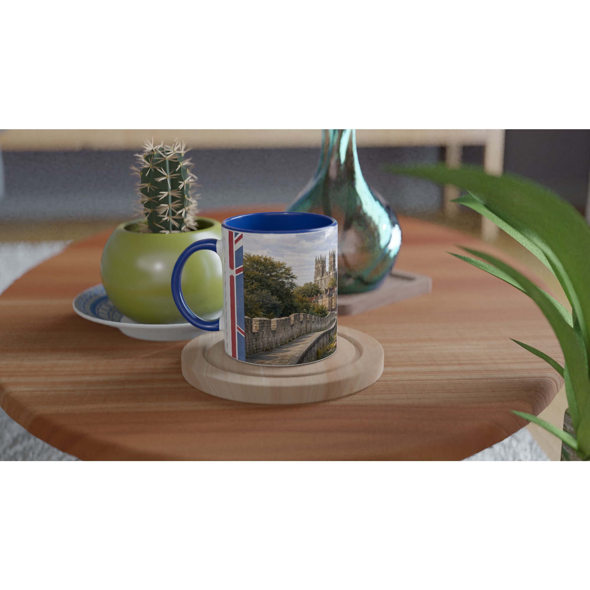 York Aquarell Tasse 330 ml aus der Serie English City Portraits mit Stadtmauer, Altstadt, York Minster und dezenten England-Flaggenelementen York Aquarell Tasse 330 ml aus der Serie English City Portraits mit Stadtmauer, Altstadt, York Minster und dezenten England-Flaggenelementen