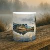 Alligator Tasse 330 ml aus der Serie Swamp Soul mit Alligator im stillen Sumpfwasser, Nebel, Schilf und sanften Spiegelungen